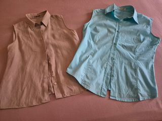 2 blusas sin manga, marca Yerse y Natural