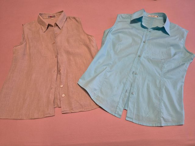 2 blusas sin manga, marca Yerse y Natural