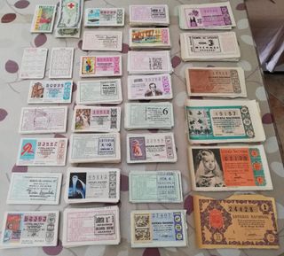 Lotería Nacional: Lote de billetes antiguos