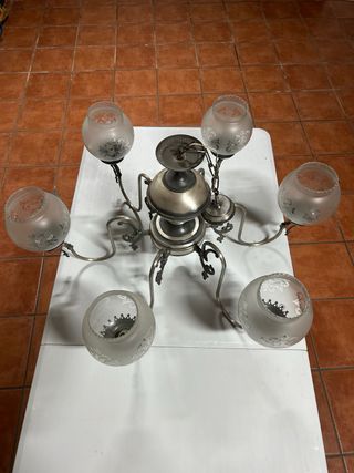 Lampara techo antigua 6 luces