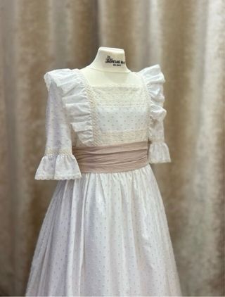 Vestido comunión niña blanco roto
