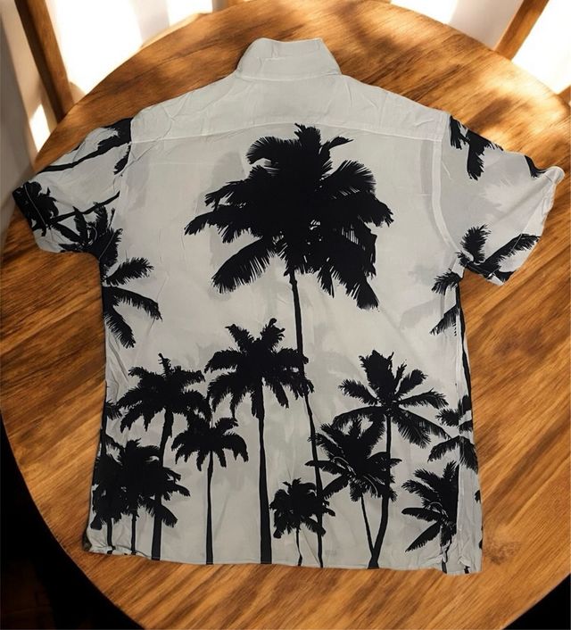 Camicia Zara Man palme - bianca e nera
