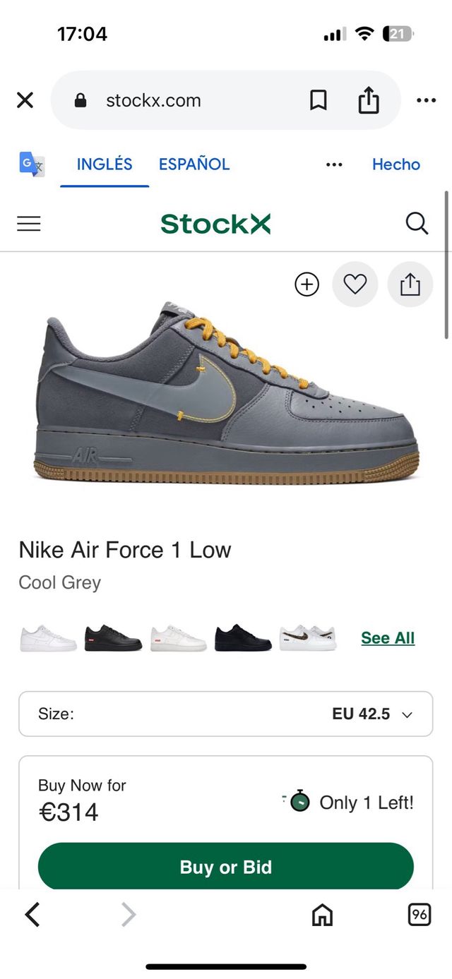 Nike Air Force 1 Gris 45.5