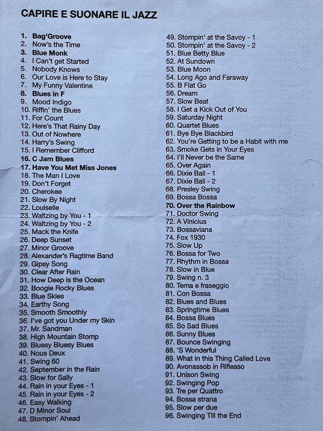 Collezione Jazz: Libri, Cassette & Spartiti