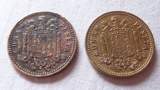 4 Monedas 1 Peseta España 1944 + 2 monedas de 1966