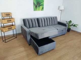 Sofá cama chaise longue gris