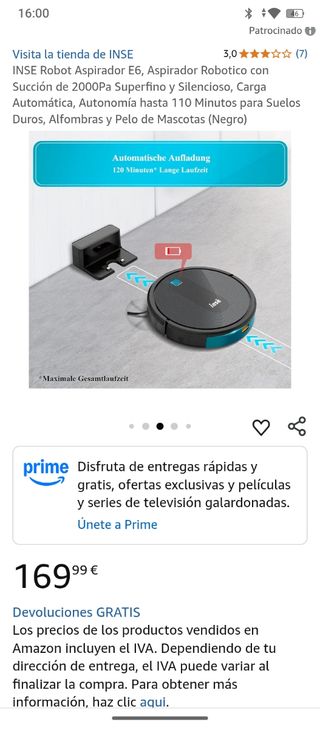 INSE Robot Aspirador E6 - Aspirador Robótico