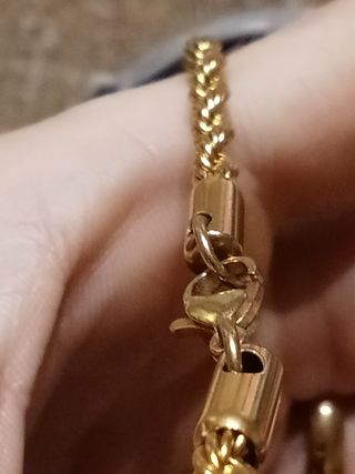 Cordón goldfilled oro 18k trenzada, 50 cm y0'3 cm 