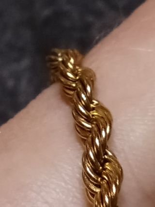 Cordón goldfilled oro 18k trenzada, 50 cm y0'3 cm 