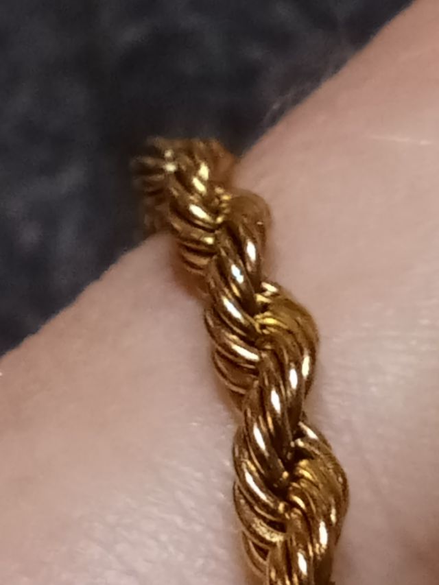 Cordoncino intrecciato riempito in oro 18 carati, 50 cm e 0,3 cm