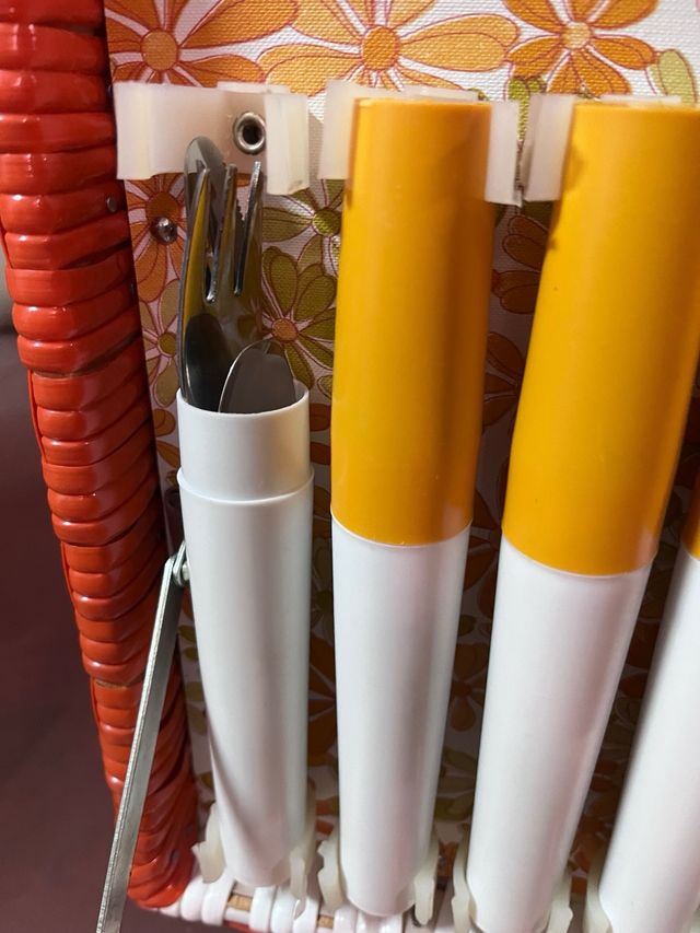 Cesta picnic retro naranja