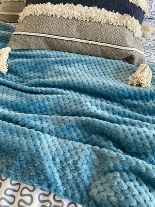 Manta plaid azul - super suave