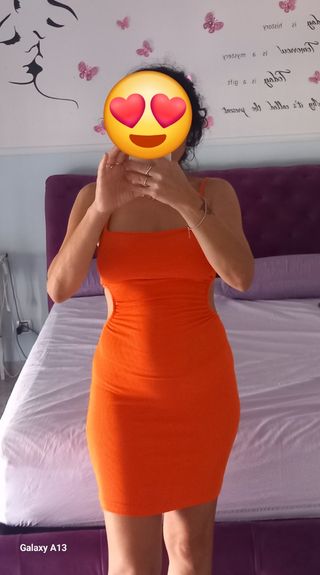 Vestito estivo arancione aderente