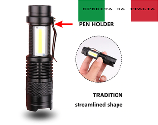 Mini Torcia USB Ricaricabile - Zoom 3 Funzioni