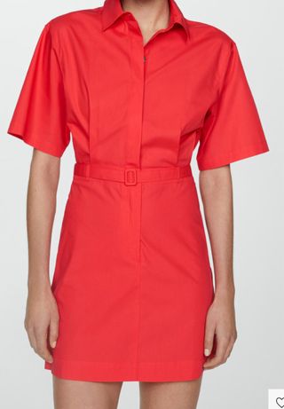 Vestido rojo camisero cinturón