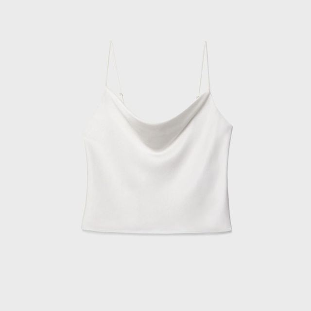 Top tirantes blanco satinado Stradivarius