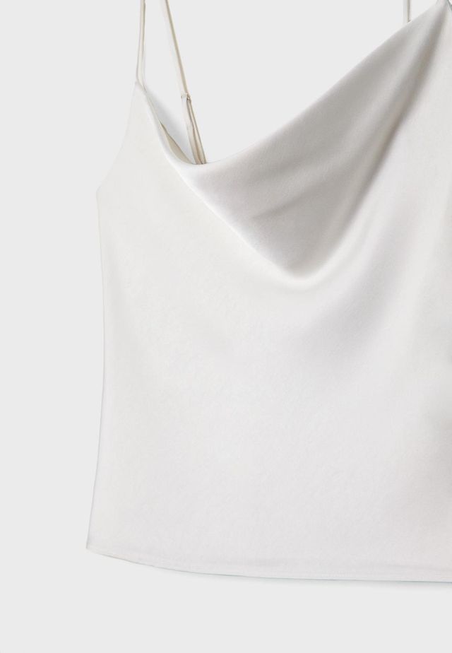 Top tirantes blanco satinado Stradivarius