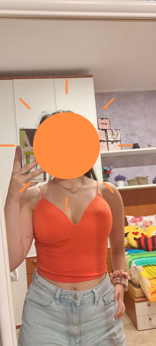 Top corto arancio