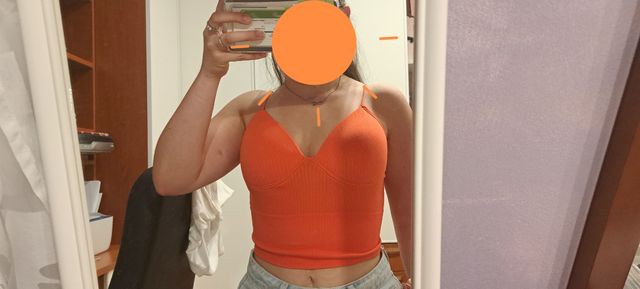 Top corto arancio