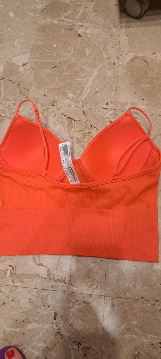 Top corto arancio