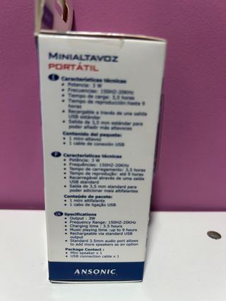 Altavoz Portátil Ansonic - Mini Altavoz