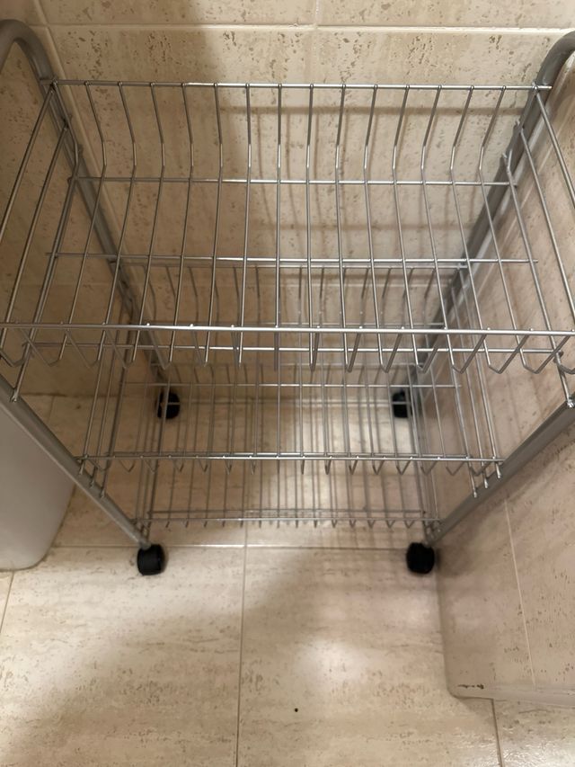 Carrito 3 baldas metal - plateado