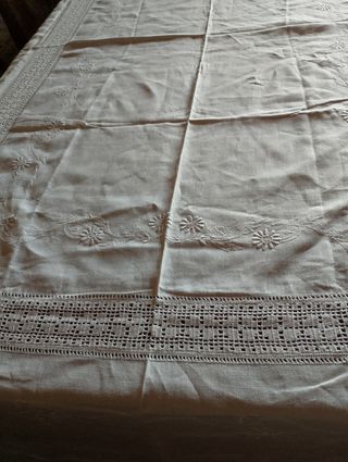 Tovaglia lino vintage ricamata