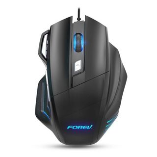 FOREV FV-X7 3200dpi Ratón óptico con cable Gaming RGB, Negro, NUEVO