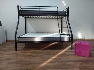 !Litera metálica negra+ 2 COLCHONES NUEVA OFERTA!