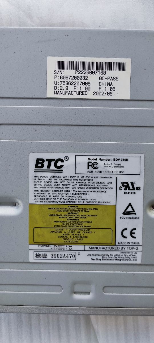 Lettore DVD BTC silver