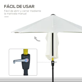 Parasol terraza 200x190cm blanco