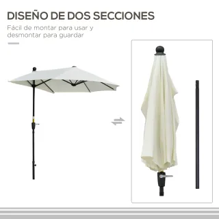 Parasol terraza 200x190cm blanco