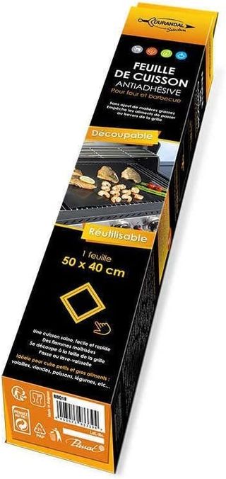 Protector de Horno Durandal BBQ18 Hoja de cocina antiadherente para horno y barbacoa, color negro