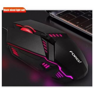 Ratón FOREV FV-136 GAMING ILUMINADO con cable Gaming RGB, Envío 24h, Negro
