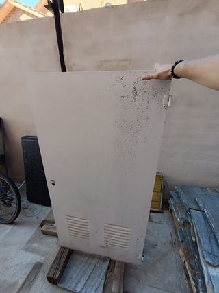Puerta caldera aluminio blanco