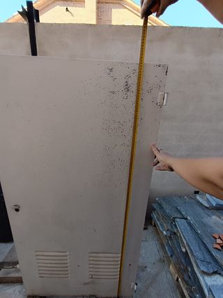 Puerta caldera aluminio blanco