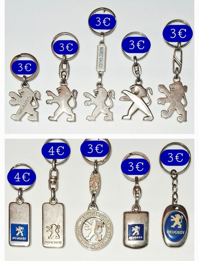 Portachiavi Peugeot PSA da collezione vintage