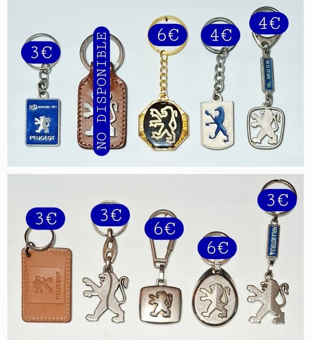 Portachiavi Peugeot PSA da collezione vintage