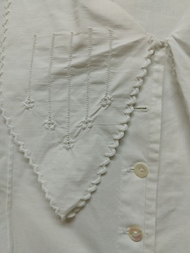 Camisón antiguo algodón bordado