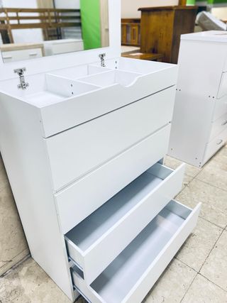 COMODA TOCADOR CON ESPEJO NUEVA COLOR BLANCO