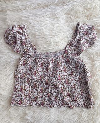 Conjunto falda+top flores marrón