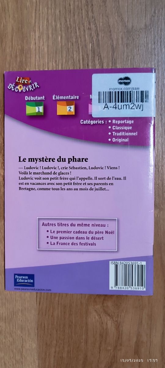 Libro de lectura en francés Le mystère du phare.