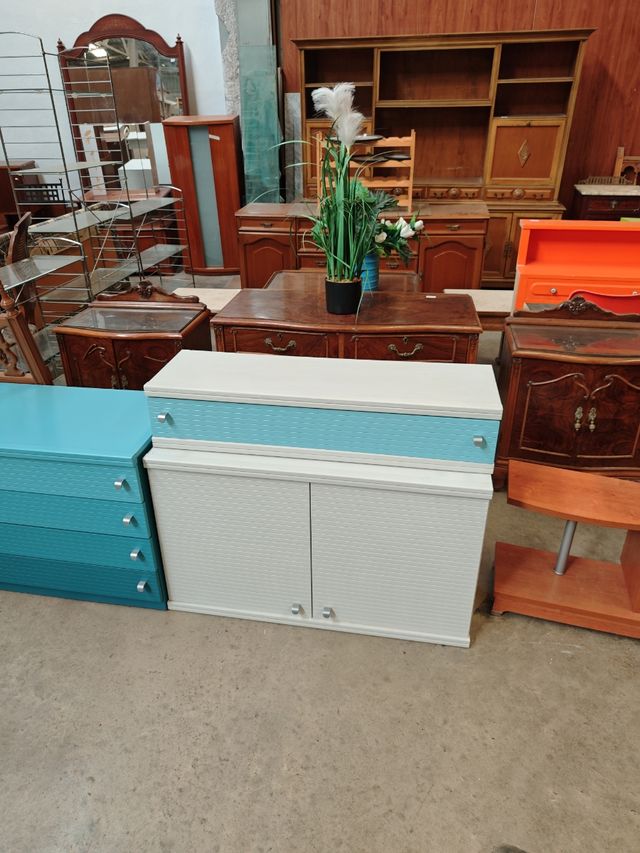 Conjunto 2 muebles salón turquesa