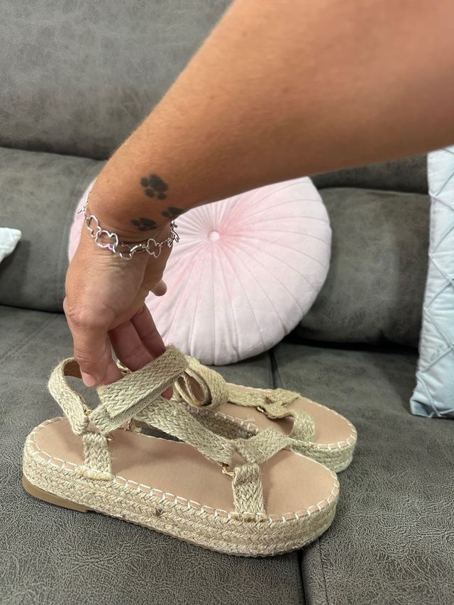 Sandalias plataforma beige - nº 38