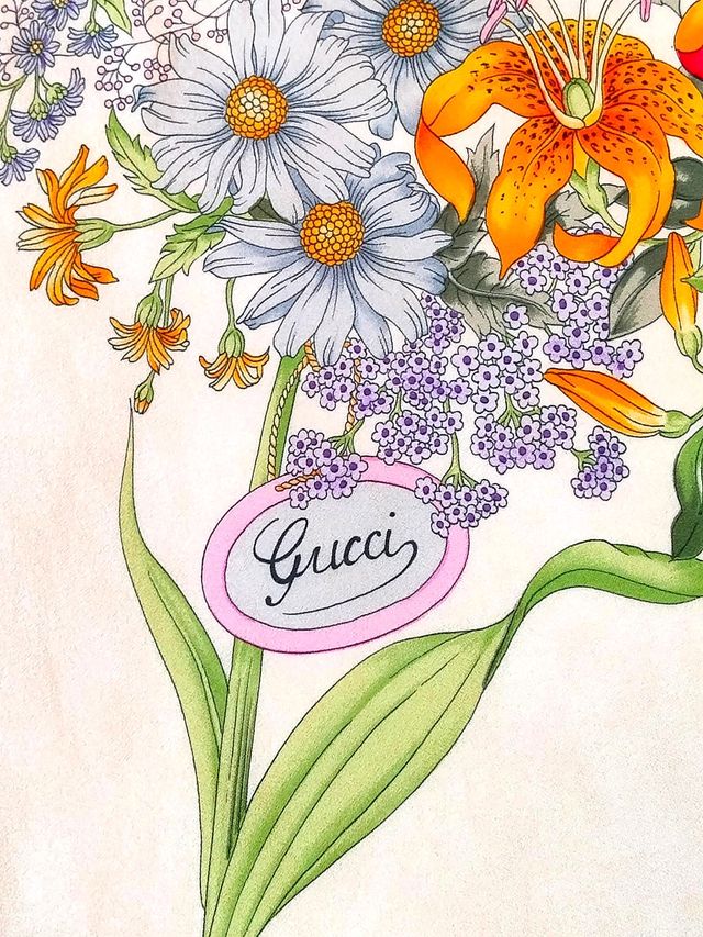 Gucci foulard sciarpa vintage floreale
