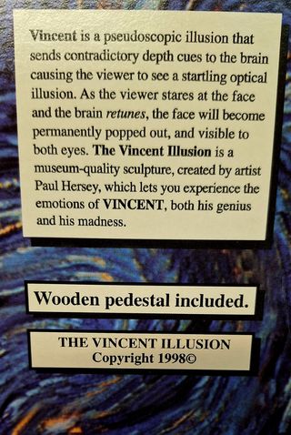 Busto Van Gogh 3D Ilusión Óptica Años 90 Vintage