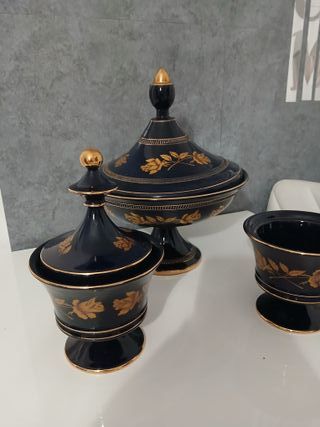 Vasi decorativi blu cobalto vintage