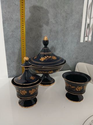 Vasi decorativi blu cobalto vintage