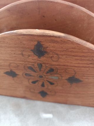 Portacartas madera vintage