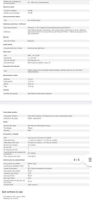Dell OptiPlex 7020 i5 - Ordenador